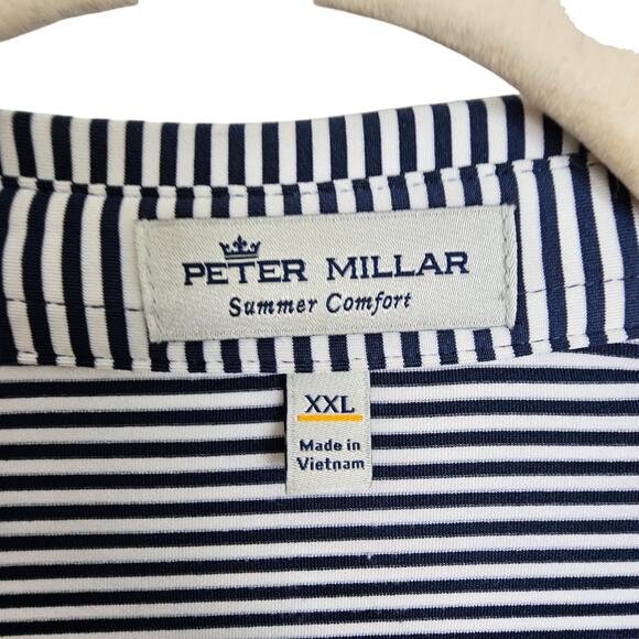 Peter Millar Summer Comfort Polo Peter Millar Polo Golf Polo Shirt Men XXL Navy - Picture 7 of 9